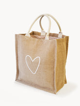Заредете изображение във визуализатора на галерията – Jute Canvas Gift Bag - Love (L)