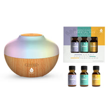 Charger l'image dans la galerie, Diffuseur d'aromathérapie et ensemble d'huiles essentielles Pursonic – Ultrasonique, 3 huiles essentielles, 300 ml avec 2 modes de diffusion et 7 réglages de lumière d'ambiance
