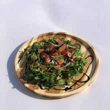Заредете изображение във визуализатора на галерията – Zavis Green Acacia Wood Round Stackable Plate / Platter 8" | Dishwasher Safe