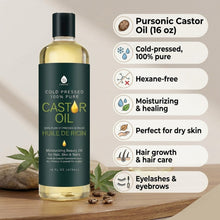 Load image into Gallery viewer, 100% Pure Cold Pressed Castor Oil 16 Oz
