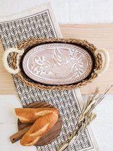 Load image into Gallery viewer, Bread Warmer & Basket Gift Set with Tea Towel - Bird Oval