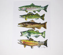 Заредете изображение във визуализатора на галерията – Fish Art Print- 11x14, Simple Outdoor Artwork, Animal Art, Fish Painting Print