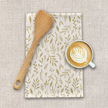 Load image into Gallery viewer, Gold Falling Leaves Tea Towel