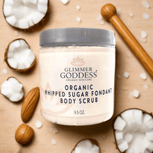Load image into Gallery viewer, Organic Whipped Sugar Body Scrub 10 oz – Crepey Skin Treatment & Exfoliator
