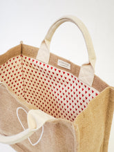 Заредете изображение във визуализатора на галерията – Jute Canvas Gift Bag - Love (S)
