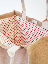 Заредете изображение във визуализатора на галерията – Jute Canvas Gift Bag - Love (L)
