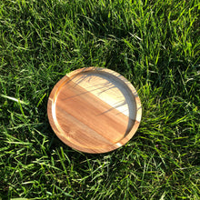 Заредете изображение във визуализатора на галерията – Zavis Green Acacia Wood Round Stackable Plate / Platter 8"  | Dishwasher Safe

