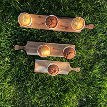 Load image into Gallery viewer, [ Set of 3 ] Zavis Green Acacia Wood 5 Hole Double sided Flight Board 21" | Dishwasher Safe
