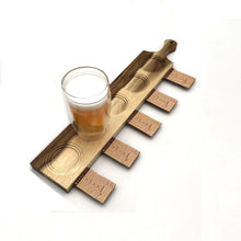 Load image into Gallery viewer, [ Set of 3 ] Zavis Green Acacia Wood 5 Hole Double sided Flight Board 21" | Dishwasher Safe
