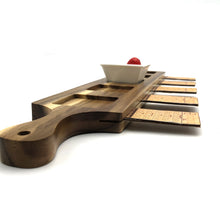 Load image into Gallery viewer, [ Set of 3 ] Zavis Green Acacia Wood 5 Hole Double sided Flight Board 21" | Dishwasher Safe
