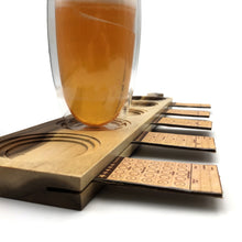 Load image into Gallery viewer, [ Set of 3 ] Zavis Green Acacia Wood 5 Hole Double sided Flight Board 21" | Dishwasher Safe
