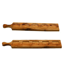 Load image into Gallery viewer, [ Set of 3 ] Zavis Green Acacia Wood 5 Hole Double sided Flight Board 21" | Dishwasher Safe
