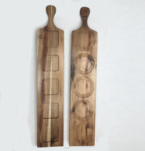 Load image into Gallery viewer, [ Set of 3 ] Zavis Green Acacia Wood 5 Hole Double sided Flight Board 21" | Dishwasher Safe
