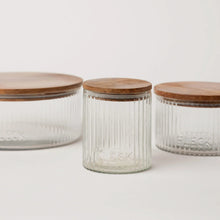 Charger l'image dans la galerie, Bocaux de rangement en verre cannelé - lot de 3
