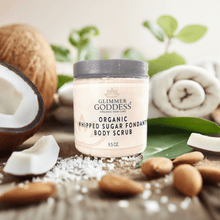 Load image into Gallery viewer, Organic Whipped Sugar Body Scrub 10 oz – Crepey Skin Treatment &amp; Exfoliator
